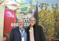 Todd Fryhover with the Washington Apple Commission and Chuck Zeutenhorst with FirstFruits Marketing from Washington.